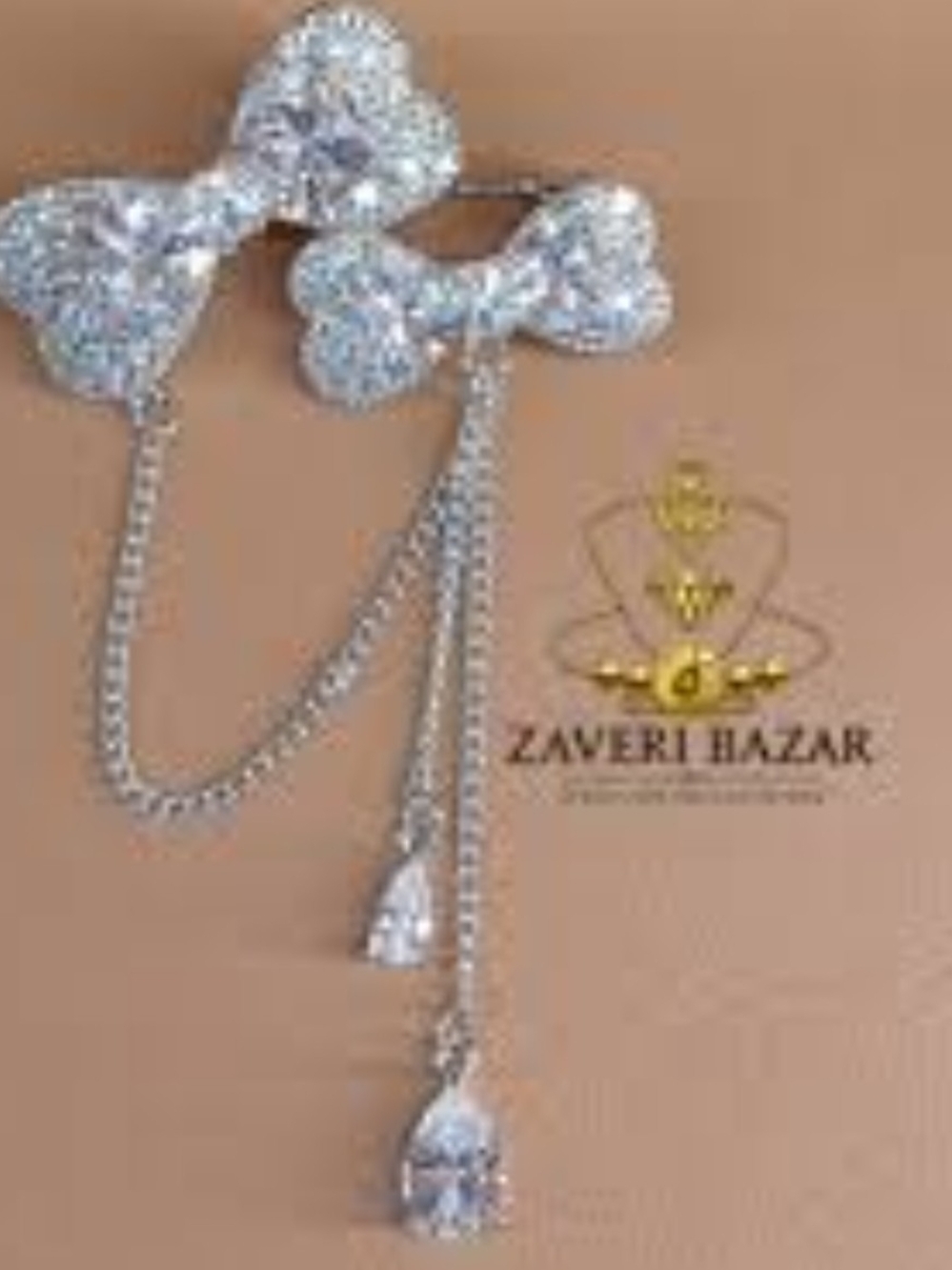Bow Brooch Gold Plated Jewelry AAA Zircon Fashion Women's Chain Tassel Pin Gift